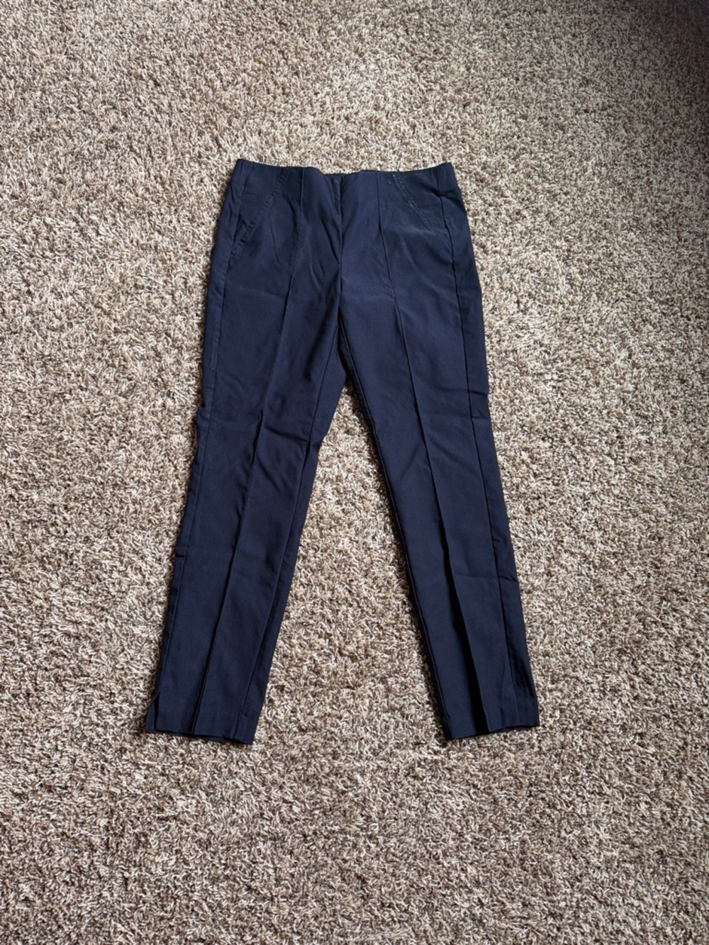 Women’s Navy Dress Pants - Classic Slim Fit, ankle length.